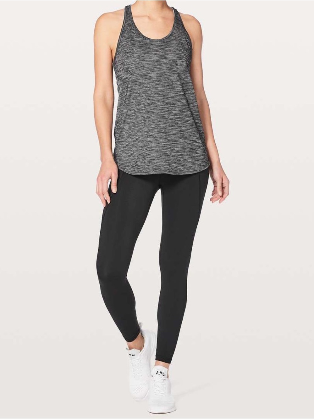 lululemon athletica Heather Black Racerback Tank